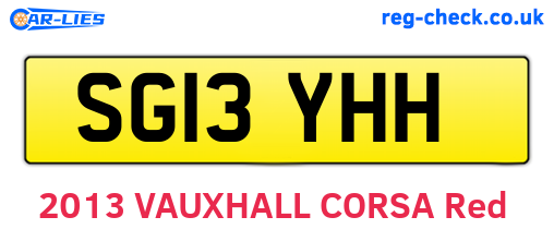 SG13YHH are the vehicle registration plates.