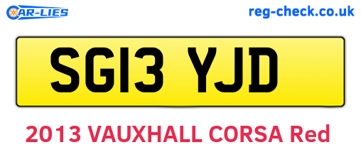 SG13YJD are the vehicle registration plates.