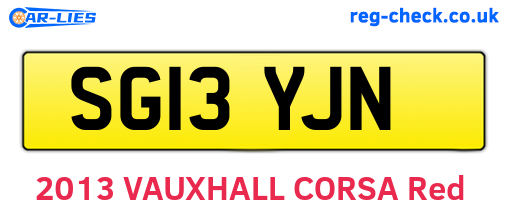 SG13YJN are the vehicle registration plates.