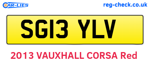 SG13YLV are the vehicle registration plates.