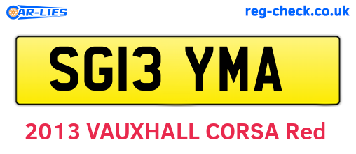 SG13YMA are the vehicle registration plates.