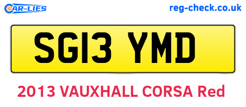 SG13YMD are the vehicle registration plates.