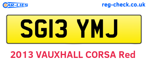 SG13YMJ are the vehicle registration plates.