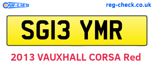 SG13YMR are the vehicle registration plates.