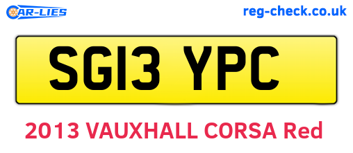 SG13YPC are the vehicle registration plates.
