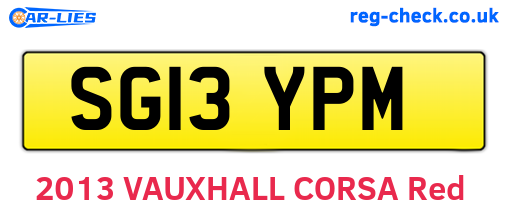 SG13YPM are the vehicle registration plates.