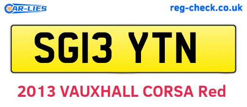 SG13YTN are the vehicle registration plates.