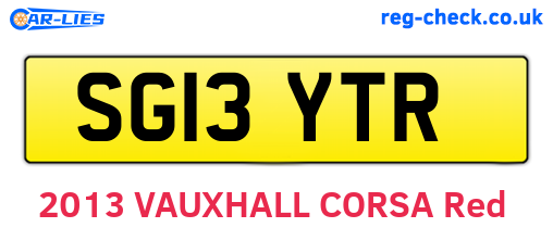 SG13YTR are the vehicle registration plates.
