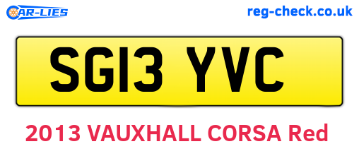 SG13YVC are the vehicle registration plates.