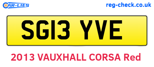 SG13YVE are the vehicle registration plates.