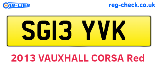 SG13YVK are the vehicle registration plates.