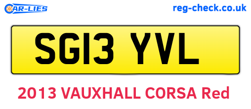 SG13YVL are the vehicle registration plates.