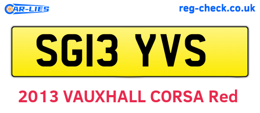 SG13YVS are the vehicle registration plates.
