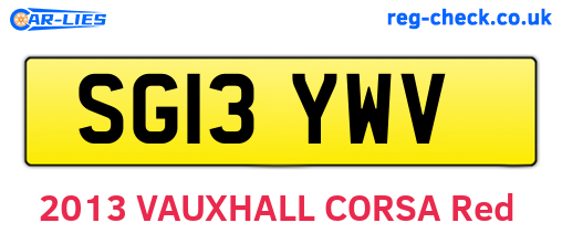 SG13YWV are the vehicle registration plates.