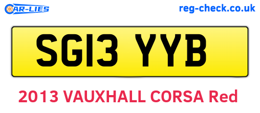 SG13YYB are the vehicle registration plates.