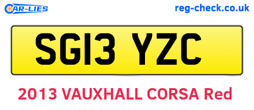 SG13YZC are the vehicle registration plates.