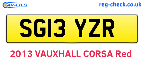 SG13YZR are the vehicle registration plates.