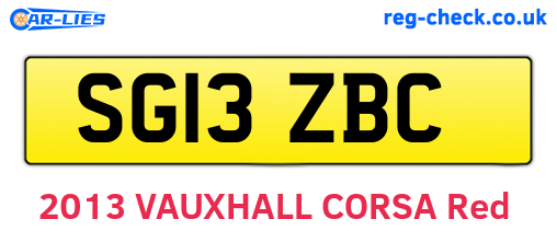 SG13ZBC are the vehicle registration plates.