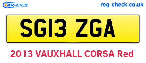 SG13ZGA are the vehicle registration plates.