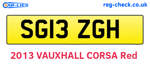 SG13ZGH are the vehicle registration plates.