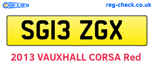 SG13ZGX are the vehicle registration plates.