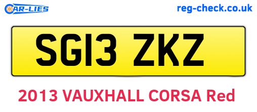 SG13ZKZ are the vehicle registration plates.