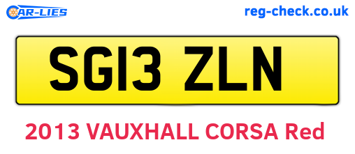 SG13ZLN are the vehicle registration plates.