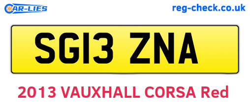 SG13ZNA are the vehicle registration plates.