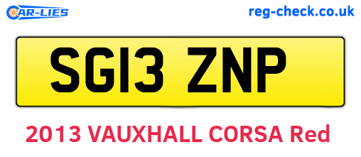 SG13ZNP are the vehicle registration plates.