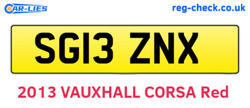 SG13ZNX are the vehicle registration plates.