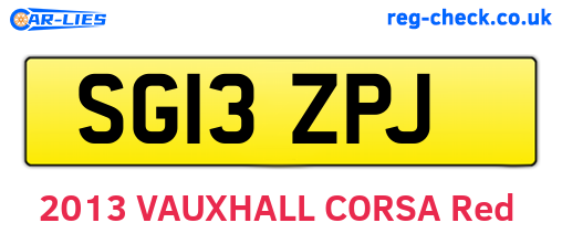 SG13ZPJ are the vehicle registration plates.
