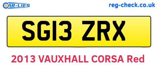 SG13ZRX are the vehicle registration plates.