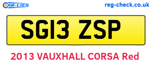 SG13ZSP are the vehicle registration plates.