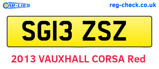 SG13ZSZ are the vehicle registration plates.
