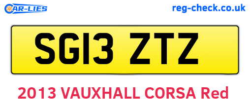 SG13ZTZ are the vehicle registration plates.