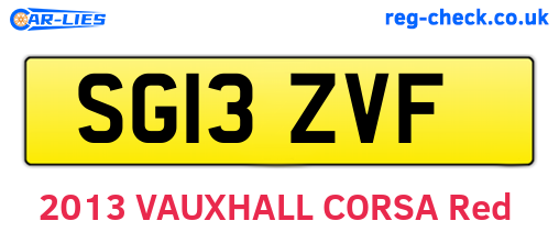 SG13ZVF are the vehicle registration plates.