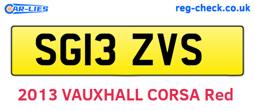 SG13ZVS are the vehicle registration plates.