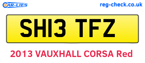 SH13TFZ are the vehicle registration plates.