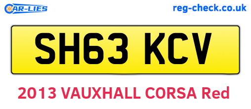 SH63KCV are the vehicle registration plates.