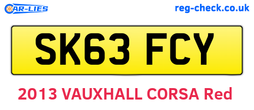 SK63FCY are the vehicle registration plates.