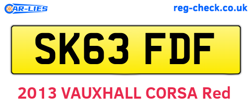 SK63FDF are the vehicle registration plates.