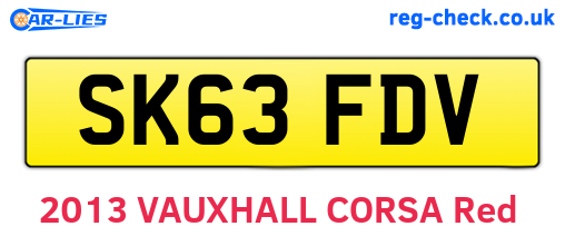SK63FDV are the vehicle registration plates.