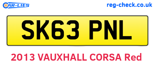 SK63PNL are the vehicle registration plates.