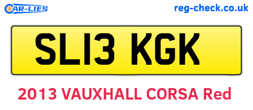 SL13KGK are the vehicle registration plates.