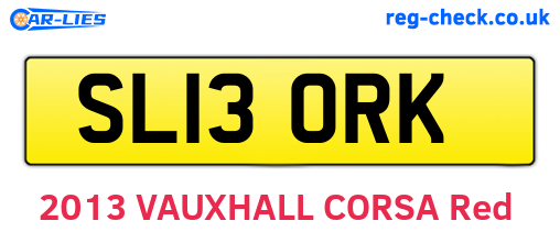 SL13ORK are the vehicle registration plates.