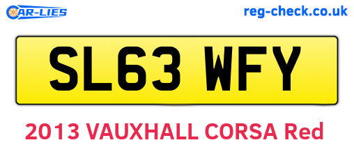 SL63WFY are the vehicle registration plates.
