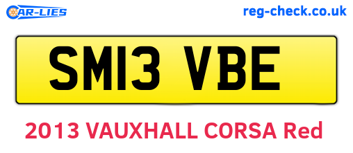 SM13VBE are the vehicle registration plates.
