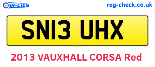 SN13UHX are the vehicle registration plates.