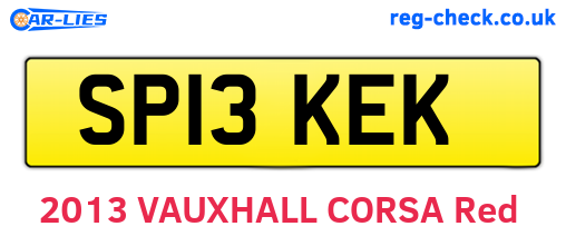 SP13KEK are the vehicle registration plates.