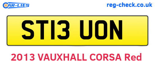 ST13UON are the vehicle registration plates.